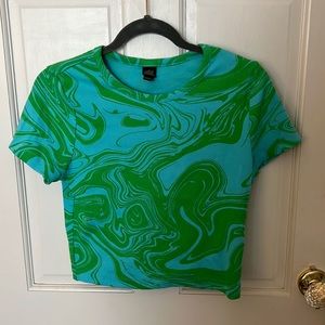 Green and Blue Crop top